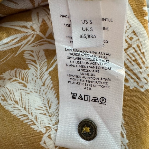 Anthropologie Maeve Toni Button Front Belted Tunic Dress Gold size Small - Picture 11 of 16